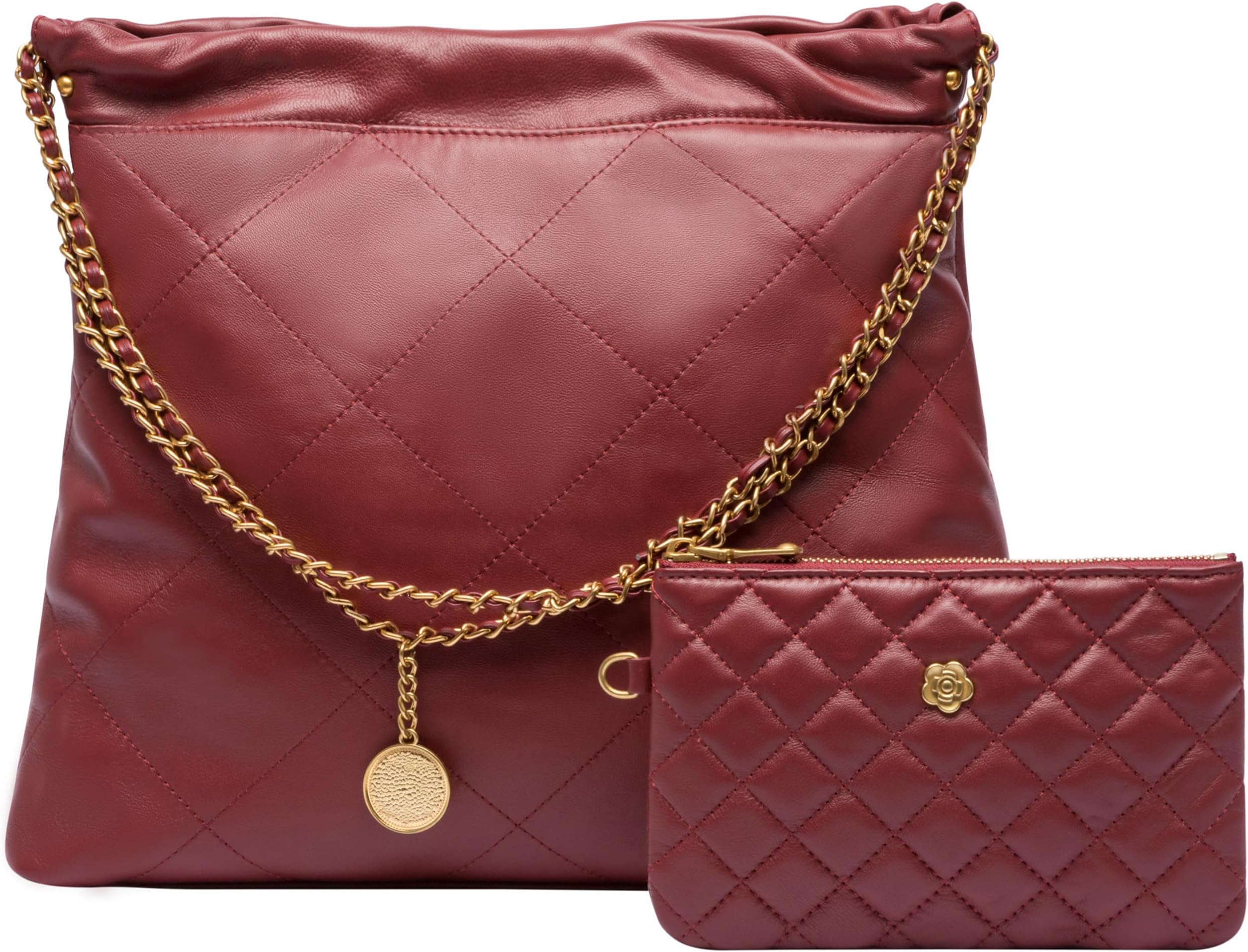 Quilted Leather Tote Bag for Women Large Shoulder Handbags Travel Work Purse