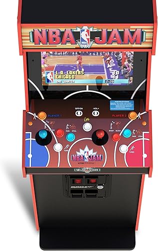 Miniatura 5 de ARCADE1UP NBA Jam Deluxe - Máquina de arcada con panel de control para 2 jugadores, construida para tu hogar, gabinete de 5 pies de alto con 3
