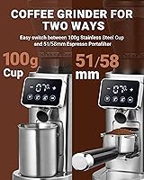 Vista 7 de AMZCHEF Coffee Grinder, Coffee Bean Grinder for Home Use with Precise Grinding, LED Control Panel, Detachable Funnel Stand, Anti-static Design, 24