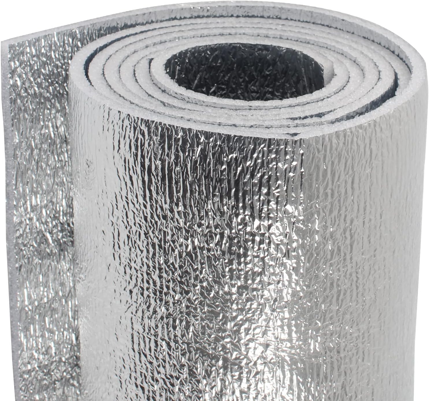 5mm Reflective Insulation Foam Core Radiant Barrier 40“ × 80” Double Side Foil Cold and Heat Shield Thermal Insulation for Ceilings,Walls,Steel Buildings,Roofing ect