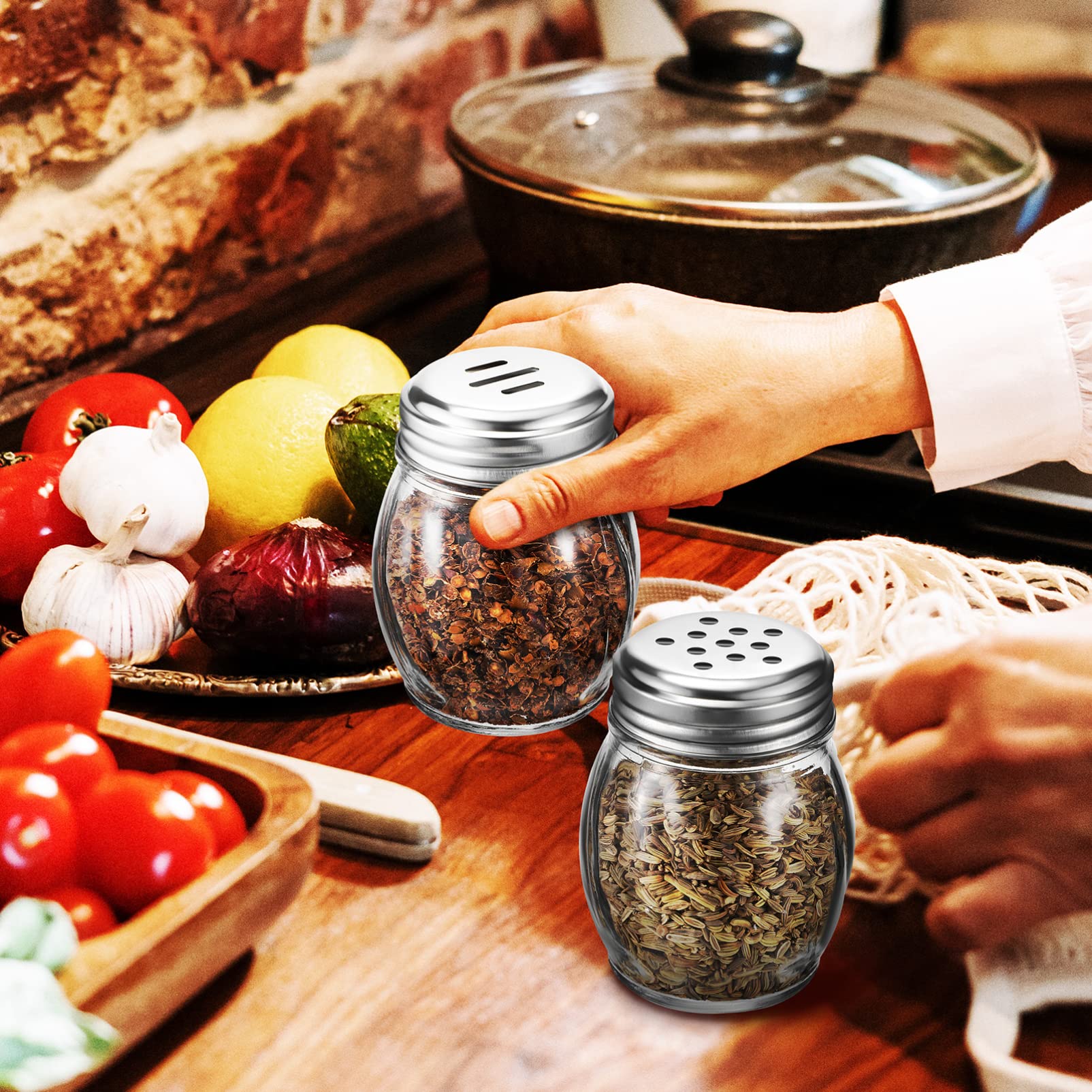 Saleros y Pimenteros de Cristal 10 Piezas 150ml para Condimentos | Vidrio Transparente, Uso en Cocina y Restaurantes, Formato Compacto para Especias