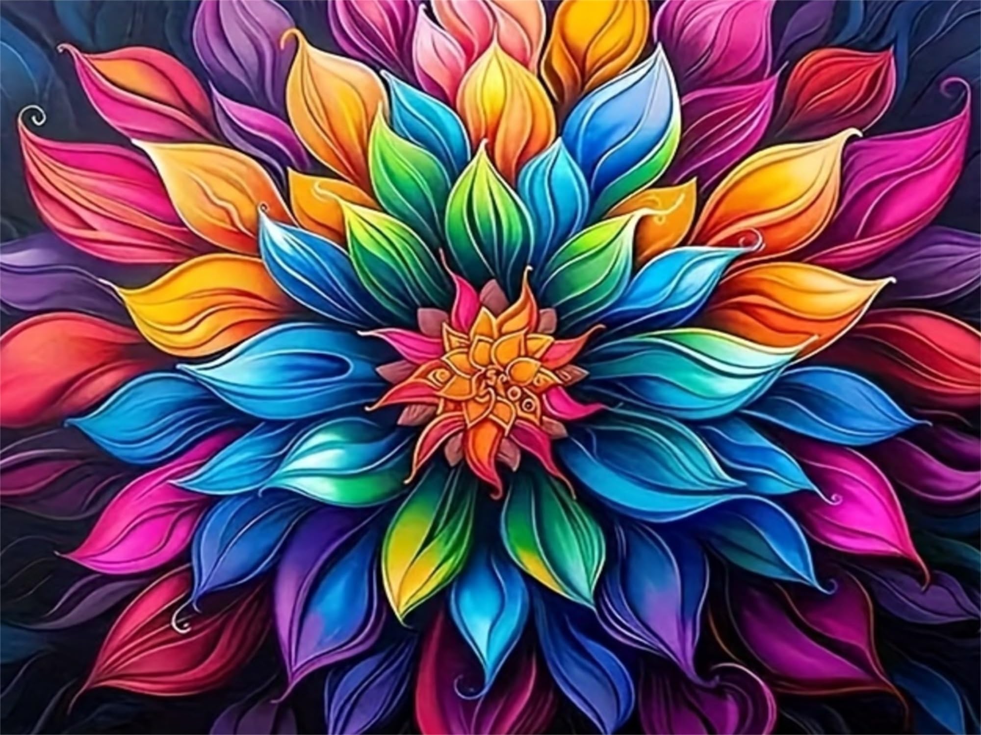 Qihensail Mandala Paint by Numbers for Adults,Flower Painting by Number Kits Canvas,DIY Easy Cheerful Painting for Beginners,Wall Decor,Gifts (Datura)