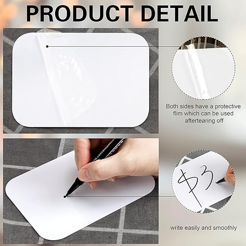 Miniatura 4 de Mlici Mini letrero de pizarra de plástico con clip, paquete de 6 pizarras blancas pequeñas de borrado en seco de 8 x 11 pulgadas, tablero de