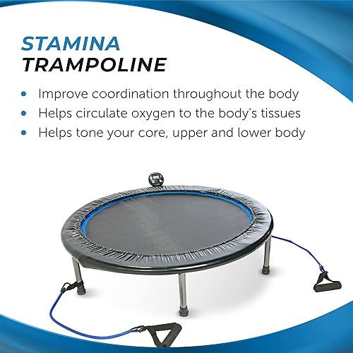 Miniatura 39 de Stamina Folding Trampoline with Smart Workout App, Black - Portable Fitness Rebounder for Home Gym, Cardio & Strength Training, Jumping Exercise