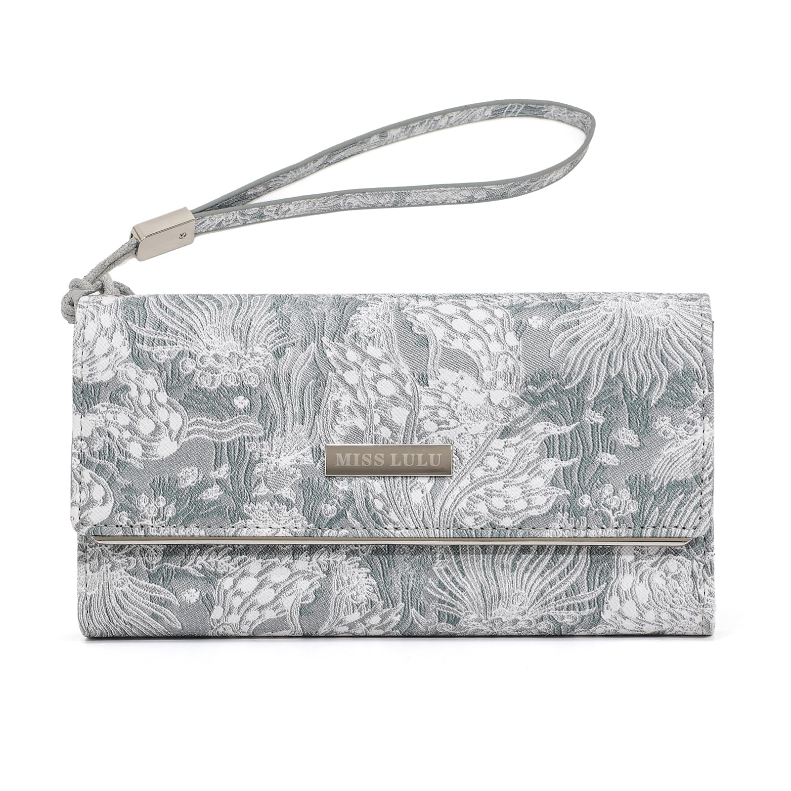 Miss Lulu Large Women's Wallet, Synthetic Leather Coin Purse with White Print Women's Purse