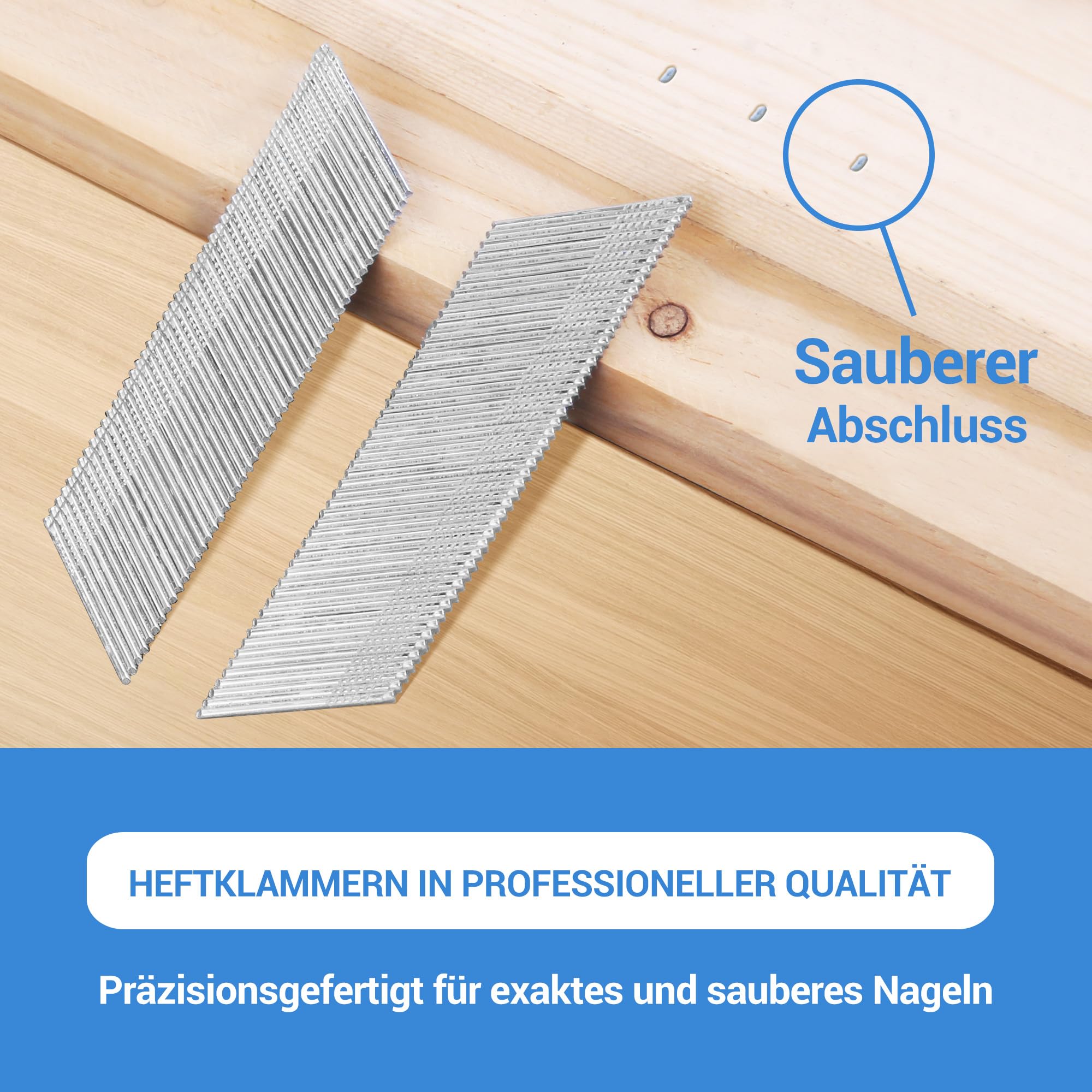 meite Gewinkelte Stauchkopfnägel 15 Gauge 50 mm, 34 Grad Typ DA Finishnägel, Verzinkt Nägel für Nagelpistole, Ideal für Fensterrahmen, Schrankbau & DIY-Projekte (2.000 Stück)