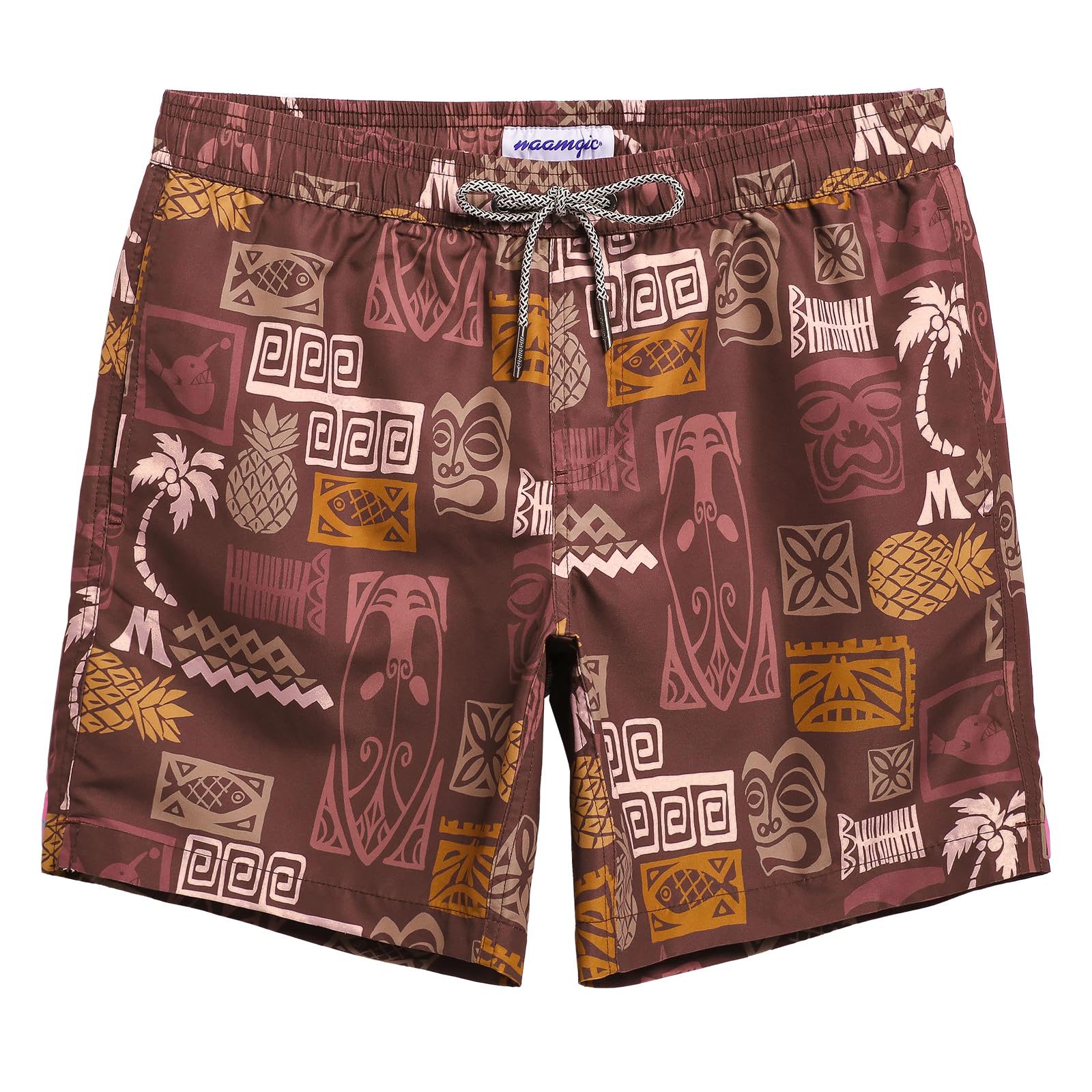 maamgic Mens Swim Trunks Quick Dry Mesh Linner with Pockets 7" Beach Shorts