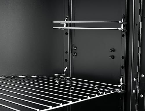 Miniatura 12 de Ahumador de propano con tapa, parrilla vertical para ahumar gas de carne, resistente al aire libre, 3 estantes extraíbles para ahumar, color negro