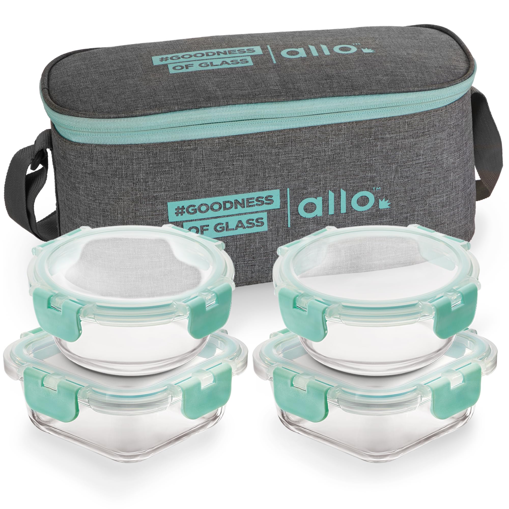 Allo Glass Lunch Box - Leakproof, Microwave Safe & with Jute Bag -10