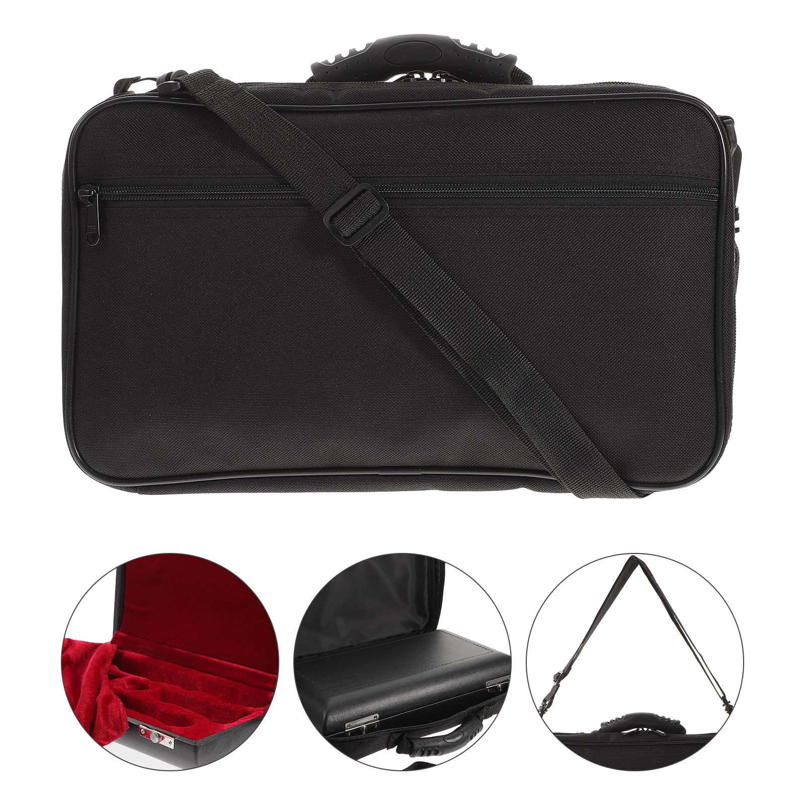 Étui Portable pour Hautbois, Lot de 1 Set de Set, Design Simple Noir