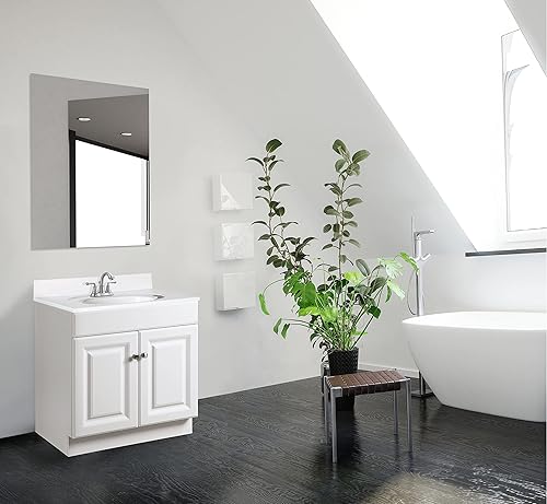 Miniatura 2 de Design House 597153 Wyndham - Tocador de baño sin ensamblar de 2 puertas sin tapa, 30 pulgadas, color blanco