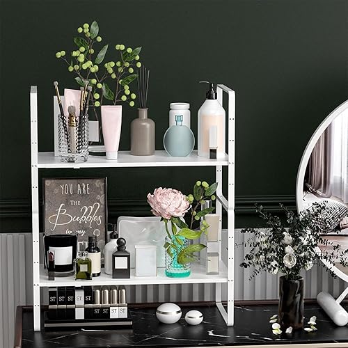 Miniatura 5 de Redrubbit Organizadores de estantes de gabinete expandibles, estantes apilables para encimera de cocina, estante de especias para cocina, baño,