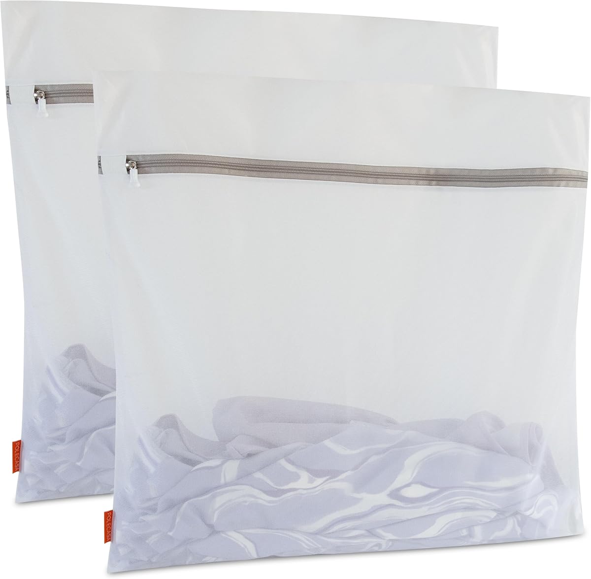 Bolsas de malla para lavandería, paquete de 2 (XL, 24 x 24 pulgadas) | Protección para ropa delicada, cremallera de bloqueo automático n.° 5, malla fina resistente a desgarros, diseño antienganches, aptas para lavadora y secadora