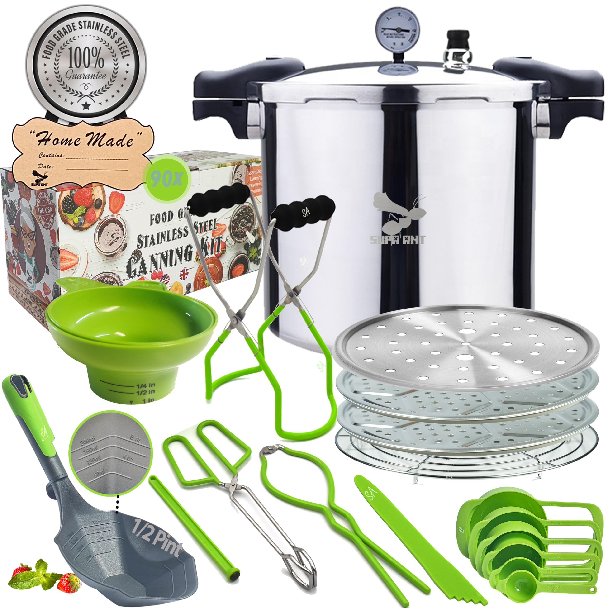 Water Bath Canning Kit - Stainless Steel Pot & Tools -10