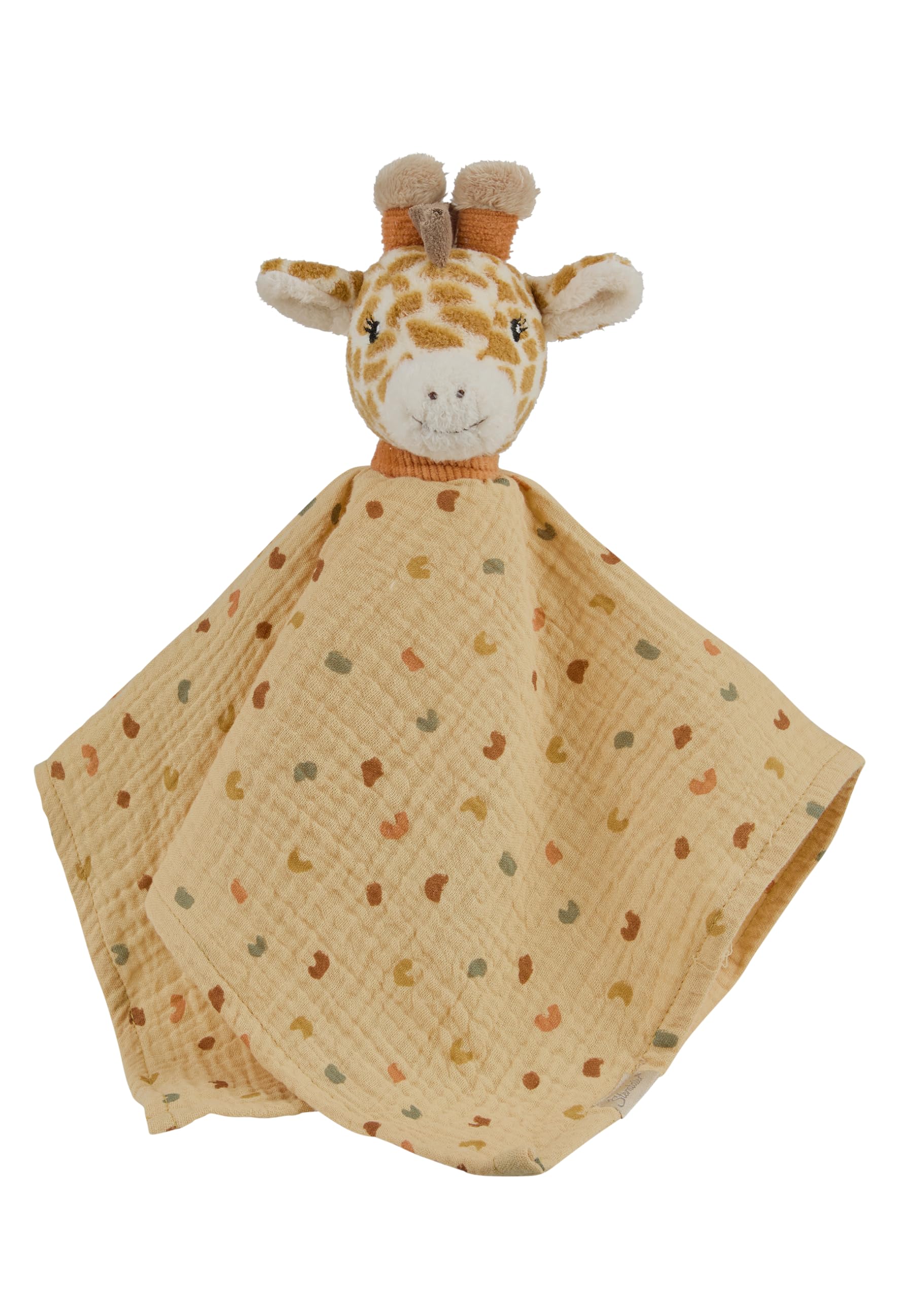Sterntaler Giraffe Kaya Comfort Blanket L - Baby Cuddle Blanket Made of Fleece & Cord - With Knot to Grip - Soft Polyester Wadding Filling Newborn & Toddlers, Ochre