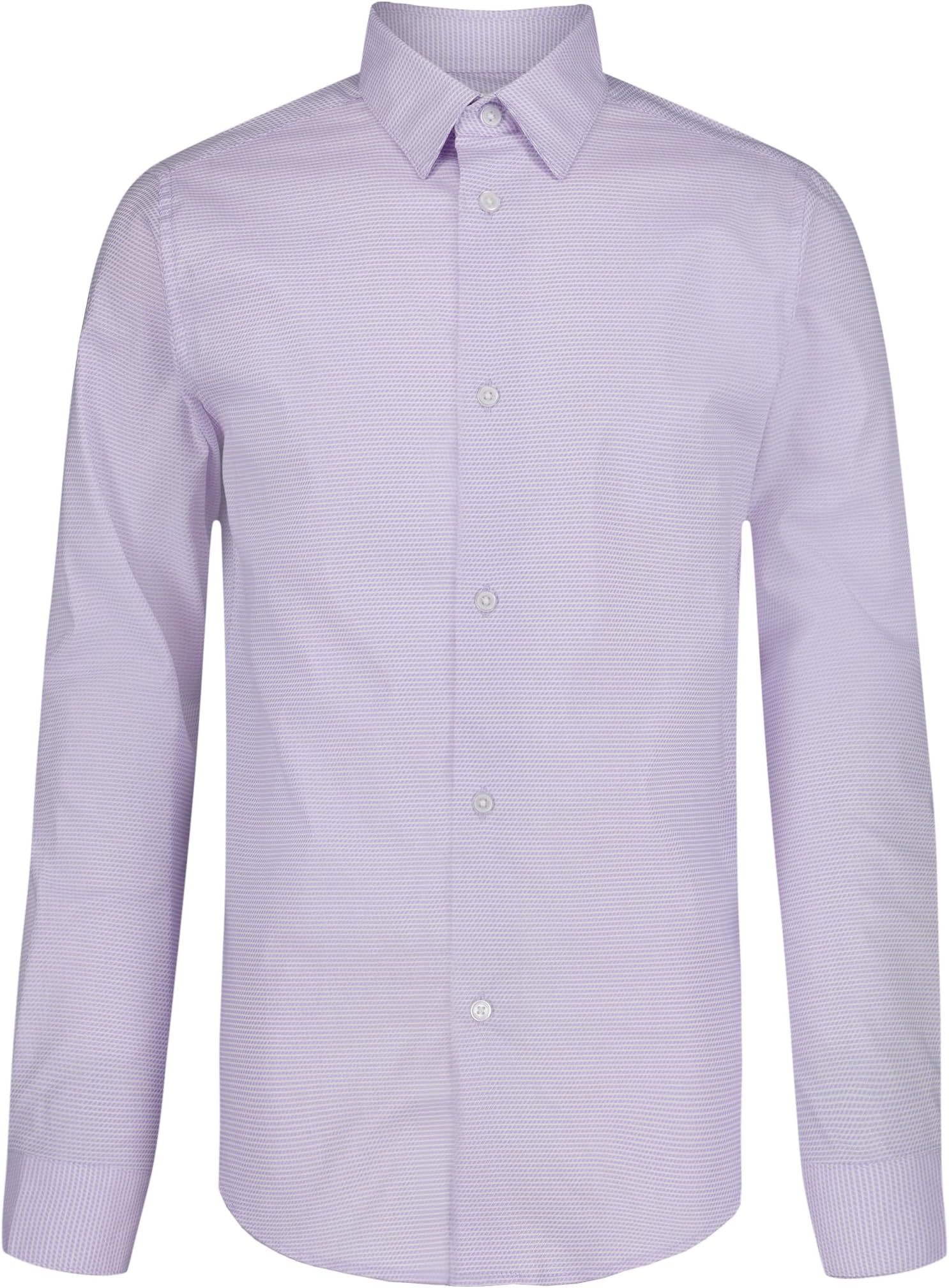 Boys' Long Sleeve Patterned Dress Shirt, Button-Down Style with Cuffs & Shirttail Hem
