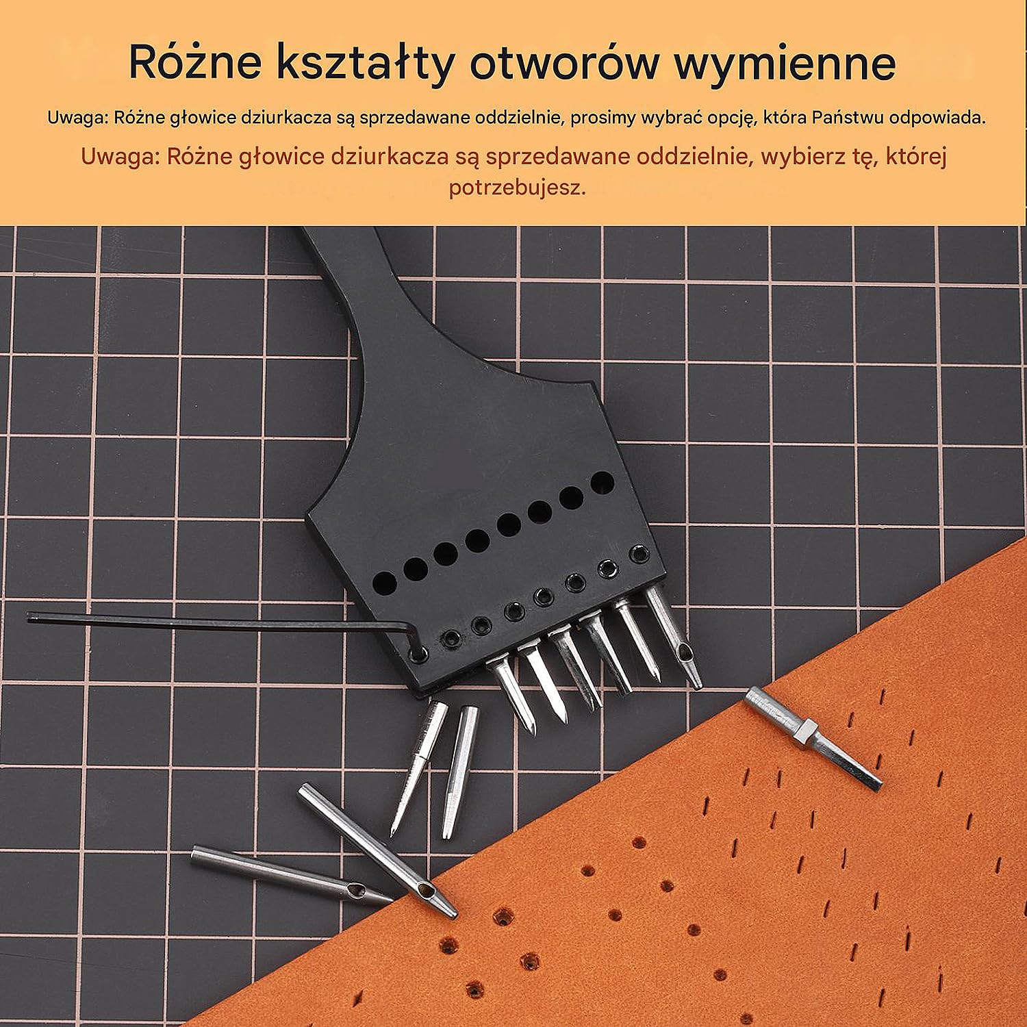 Skórzane narzędzie do wykrawania zębów 3.38mm zestaw