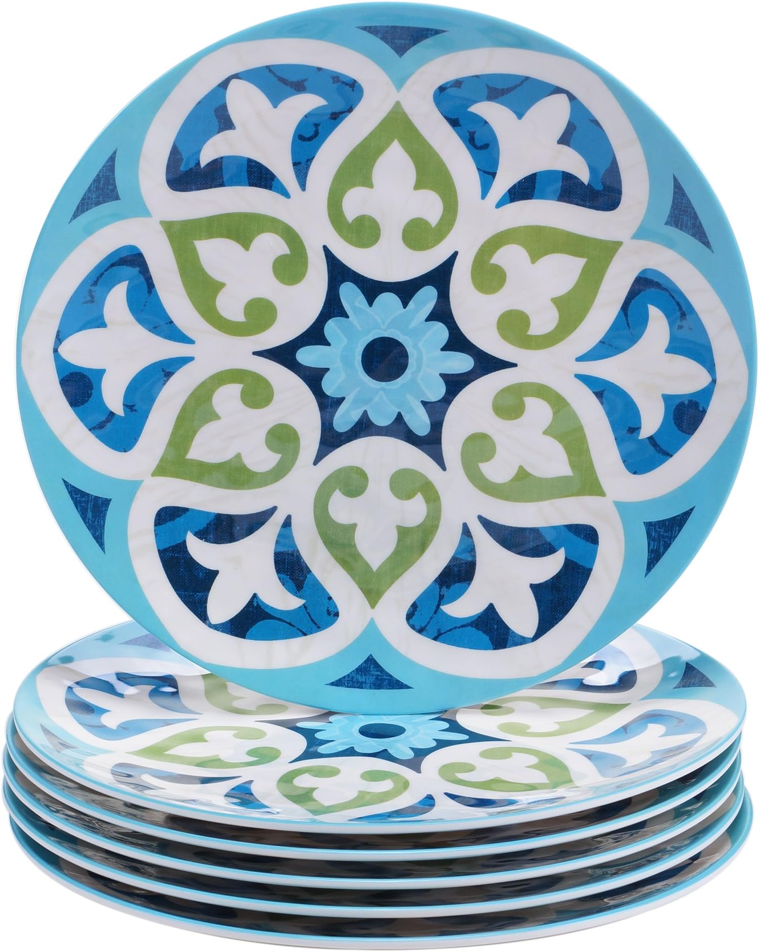 Certified International Corp Barcelona Salad/Dessert Plates, 9", Multicolored, Set of 6