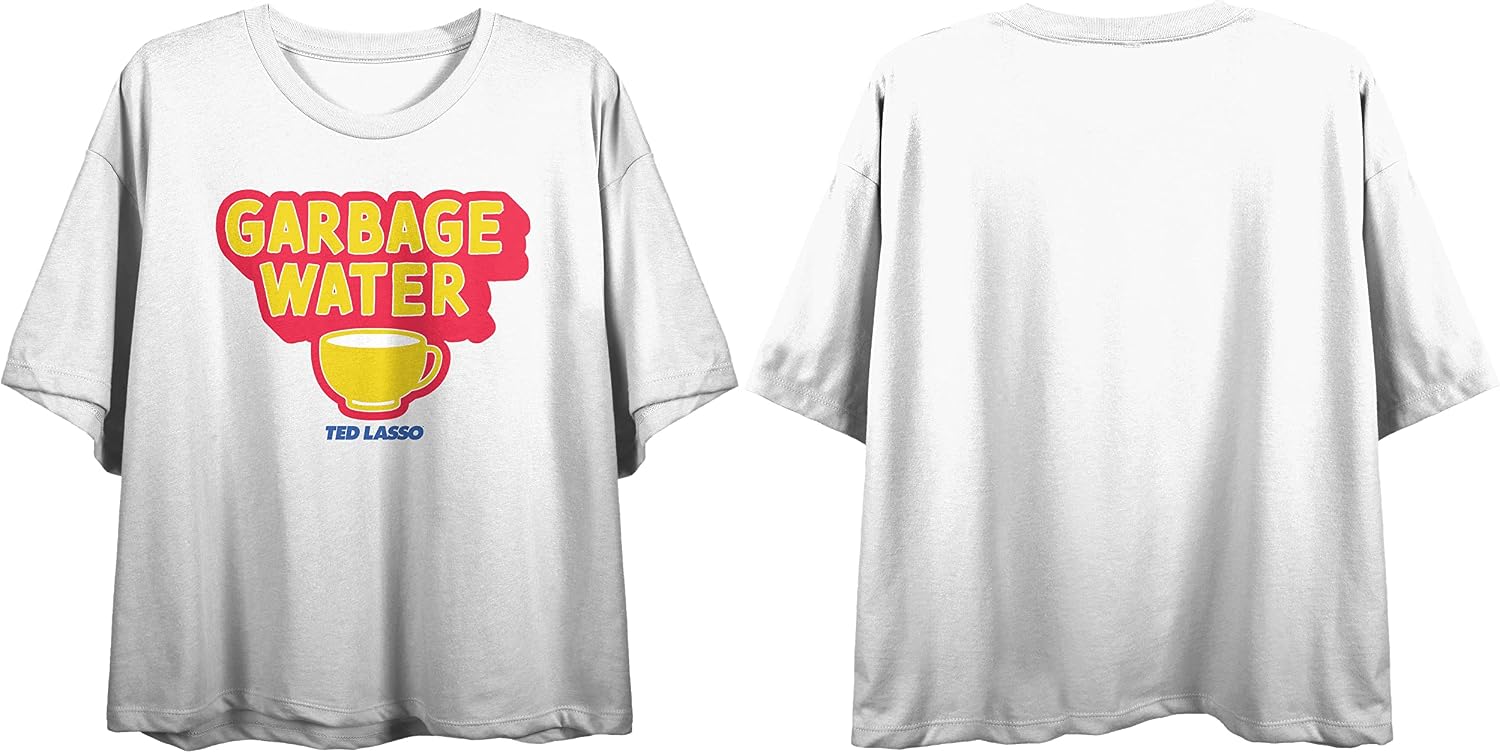 Ted Lasso TV Series Garbage Water Juniors White Crop T-Shirt