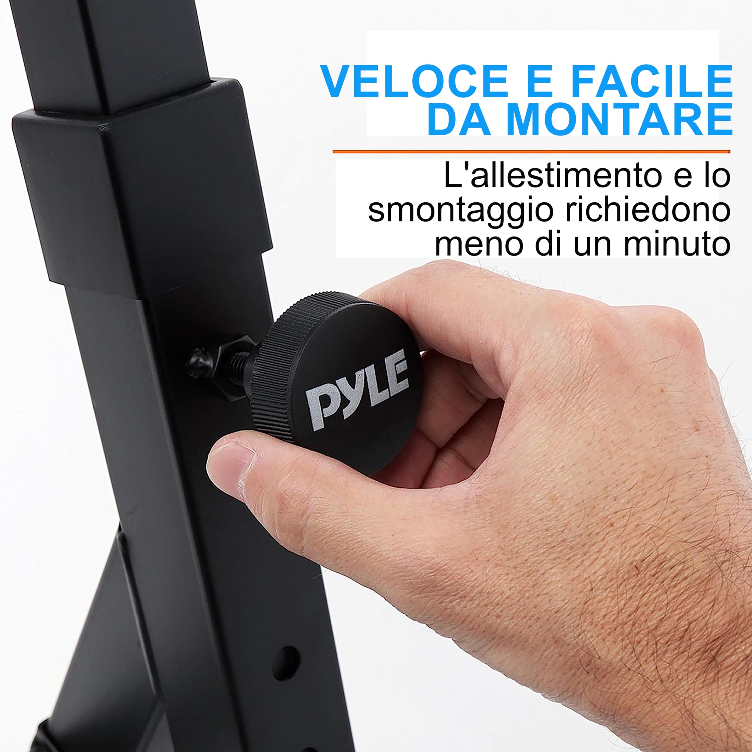 PYLE Supporto per Tastiera Musicale Multi-Funzionale Pesante, Regolazione Altezza e Larghezza, Portatile, 2° Livello