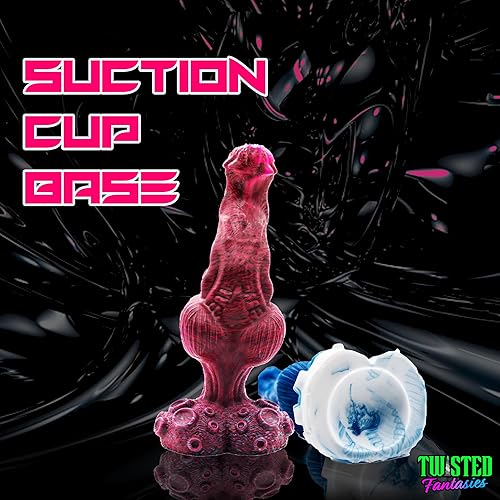 Miniatura 5 de Dominus - Consolador con ventosa anudada, combinación de colores rosa/negro, hecho a mano en los Estados Unidos, juguetes sexuales para adultos