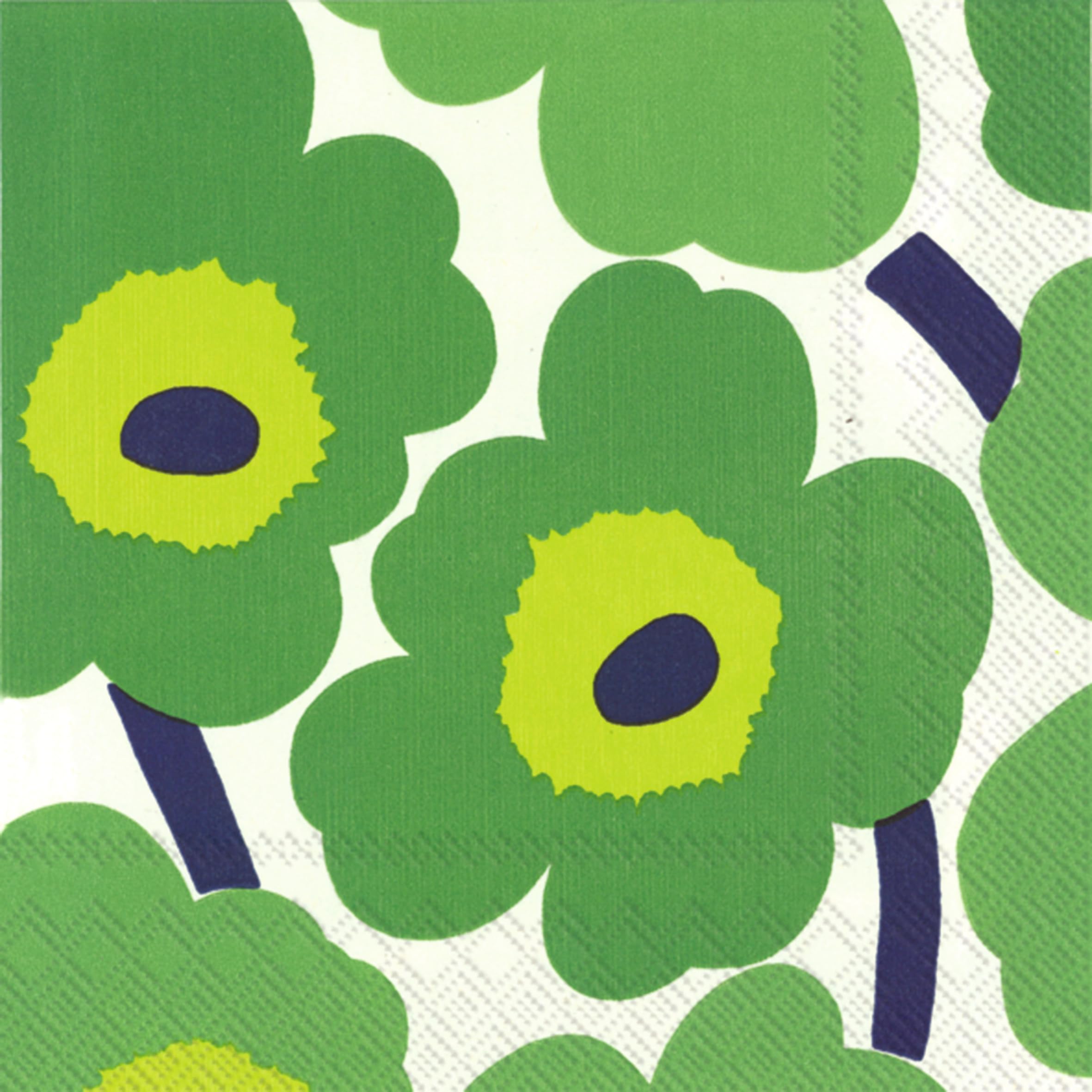 Ideal Home Range 20 Count Boston International Marimekko 3-Ply Paper Lunch Napkins, 6", Green Unikko