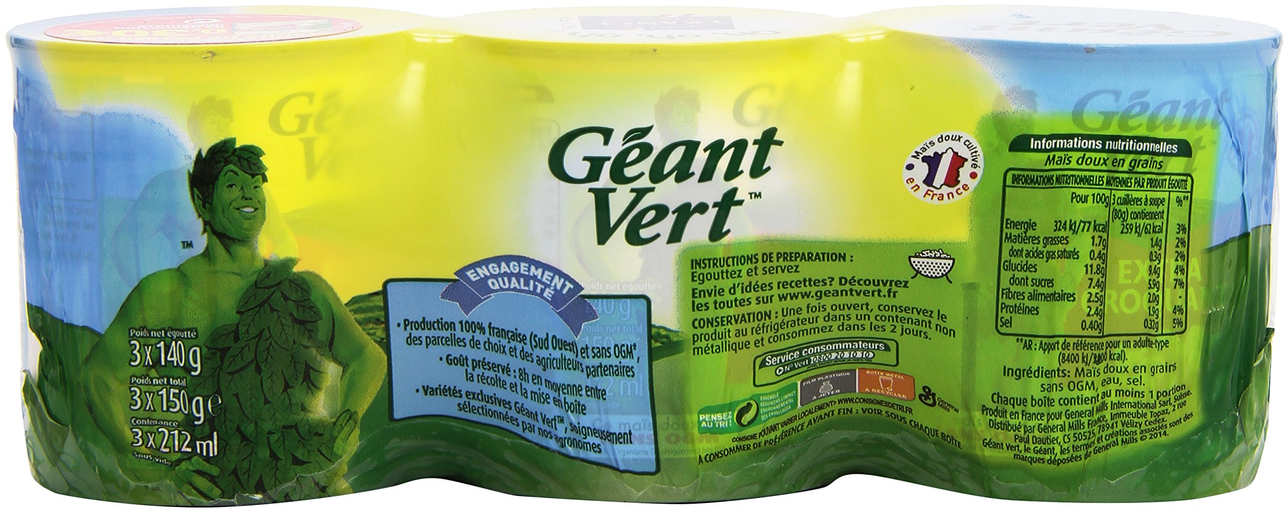 Géant Vert - Maïs Ultra Croquant 3 x 150 g