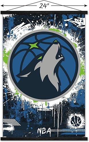 Miniatura 3 de Trends International NBA Minnesota Timberwolves - Póster de pared con logotipo Maximalist 23, 22.37 x 34.00 pulgadas, paquete impreso y negro
