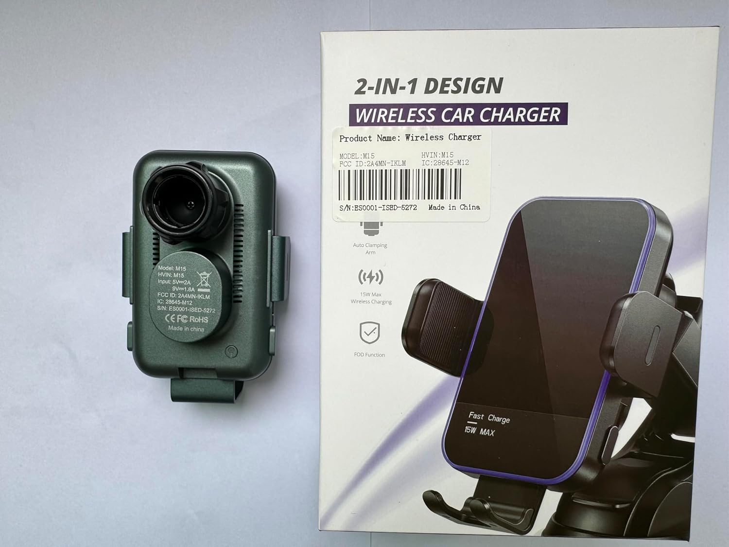 Wireless Car Charger,【7 Colored LED Backlit】 15W Auto Clamping Phone Mount Holder fit for iPhone 15 14 13 12 Mini Pro Max 11 XR XS X, Samsung Galaxy S23 Ultra S22 S21+ S10+ Note 20, etc - Green
