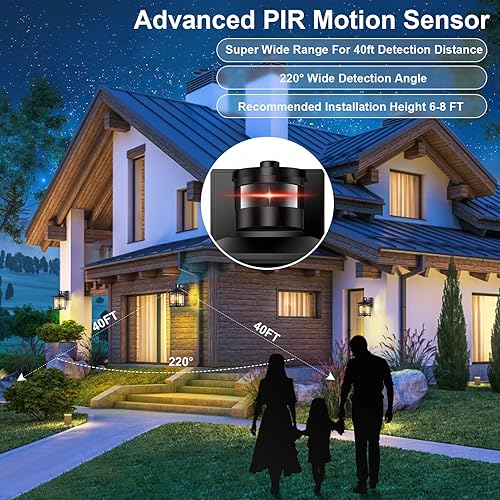 Miniatura 9 de XANGQAN Luces para exteriores con sensor de movimiento marrón para montaje en pared, lámpara exterior del atardecer al amanecer para exteriores,