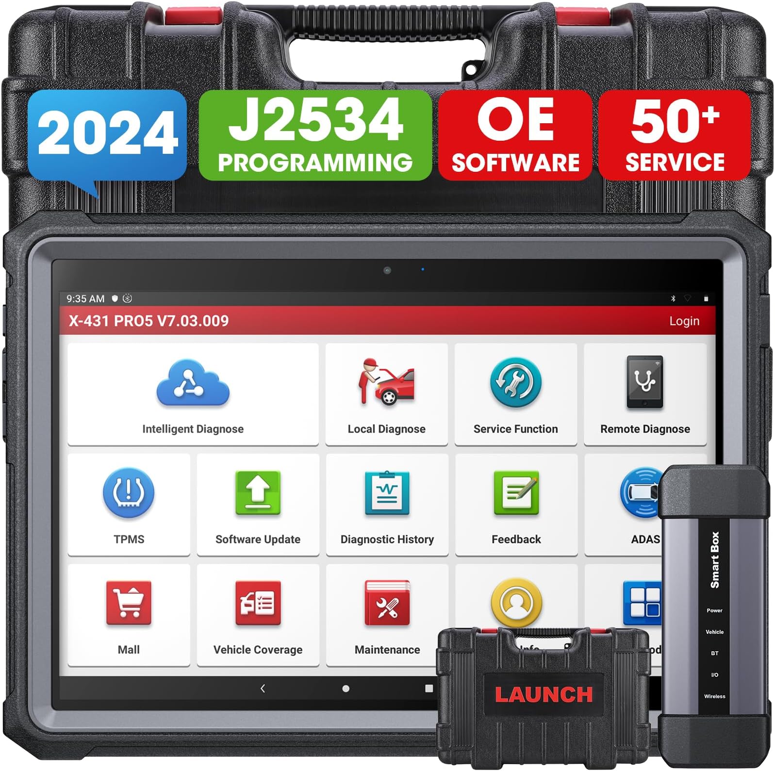 LAUNCH X431 PRO5, J2534 ECU Programmming Tool, Bidirectional Automotive Scanner, DoIP, CANFD, Diagnostic Scanner Scan Tools, AutoAuth, Renault RGW, Online Coding, 50 Hot Services, DC9-36V Trucks