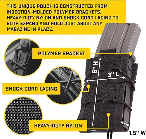 Miniatura 10 de High Speed Gear TACO MOLLE - Bolsa para rifle individual, fabricada en los Estados Unidos