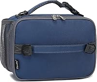Vista 25 de FlowFly Lonchera para niños, bolsa de almuerzo escolar aislada y duradera con correa para el hombro y soporte para botellas, lonchera térmica