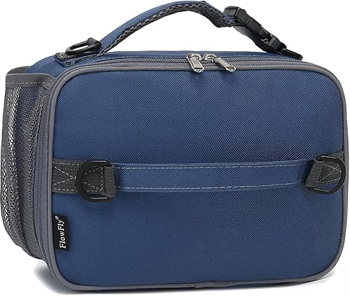 Miniatura 25 de FlowFly Lonchera para niños, bolsa de almuerzo escolar aislada y duradera con correa para el hombro y soporte para botellas, lonchera térmica