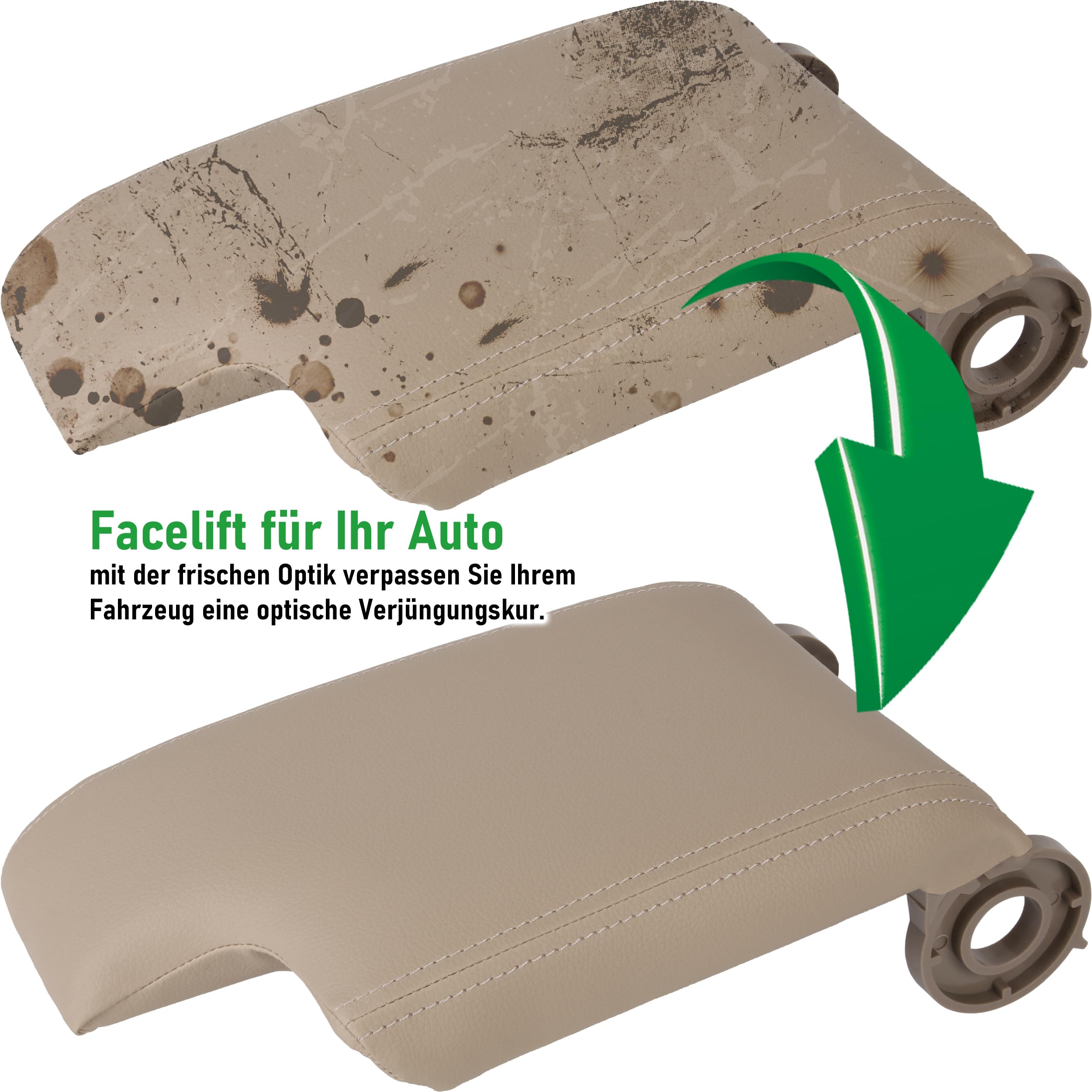 RECAMBO Tapa de reposabrazos central de repuesto compatible con BMW Serie 3 E46 de 1998-2007, color Beige - ajuste robusto - aspecto cercano al original - mecanismo duradero - instalación rápida