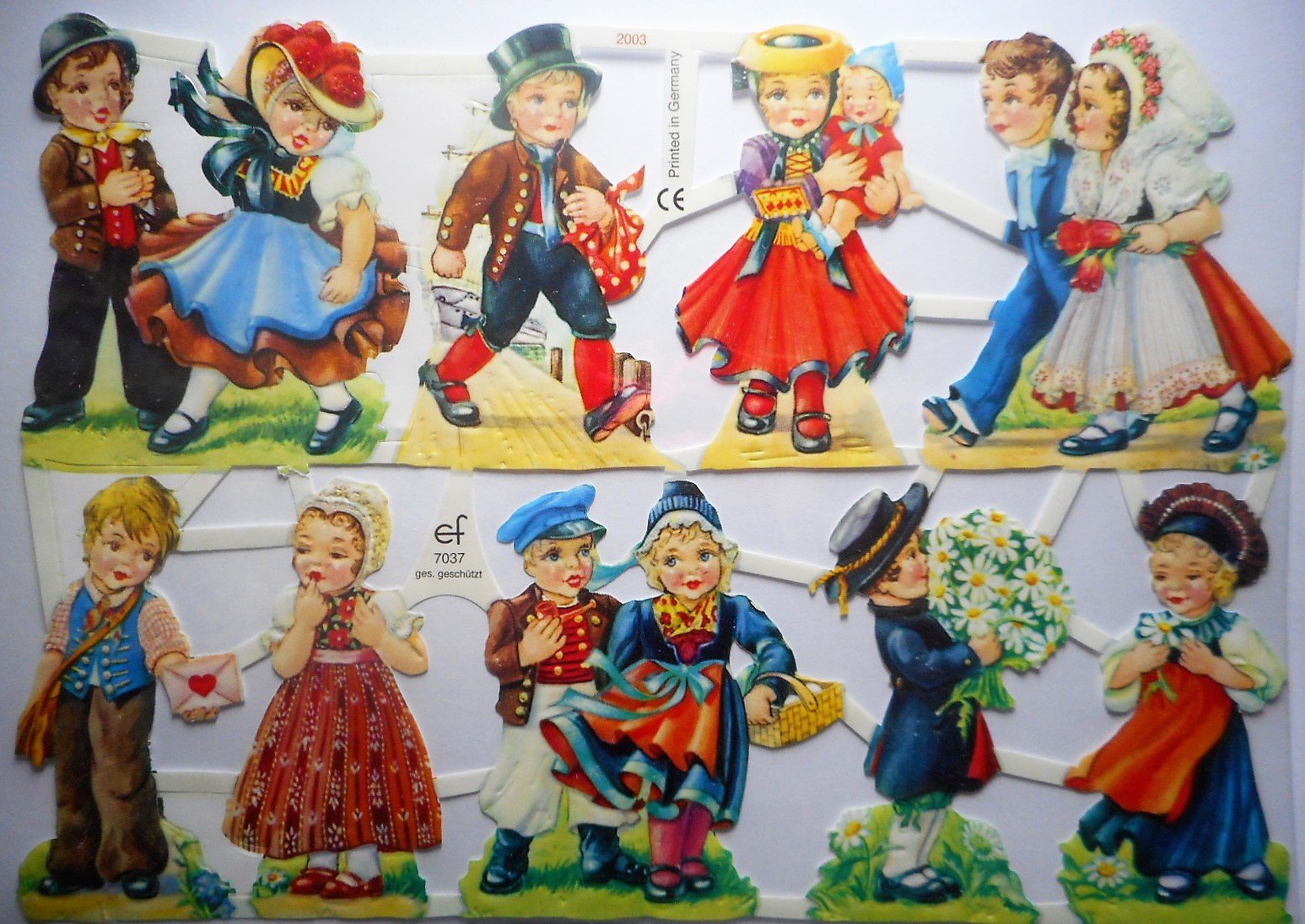 Glanzbilder-Set Tracht Dirndl – Scrapbooking Deko, Ca. 24 X 15 Cm