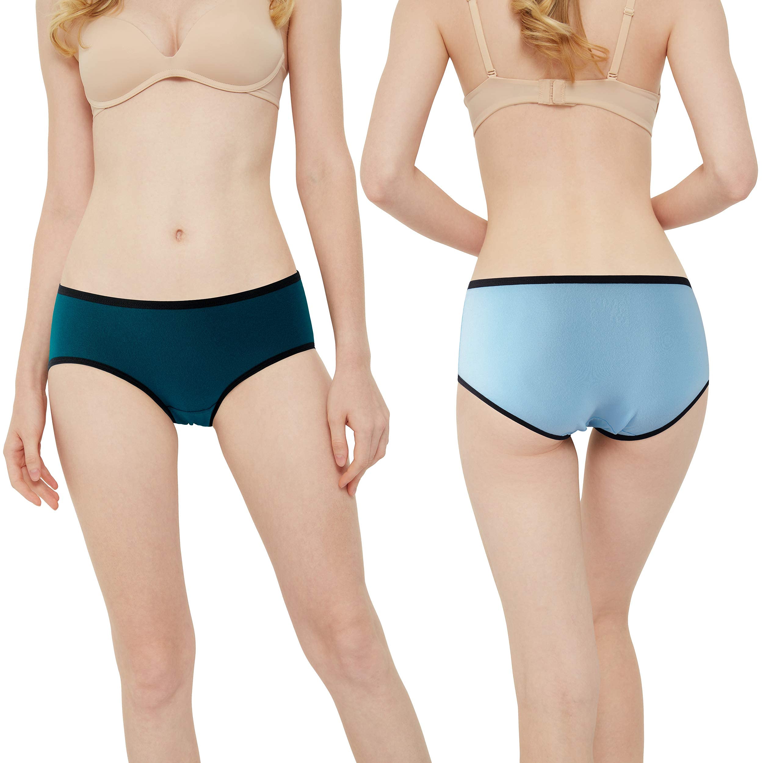 INNERSY Mutande Donna Cotone Vita Media Comode Slip Elasticizzato Intimo di Base Pacco da 6