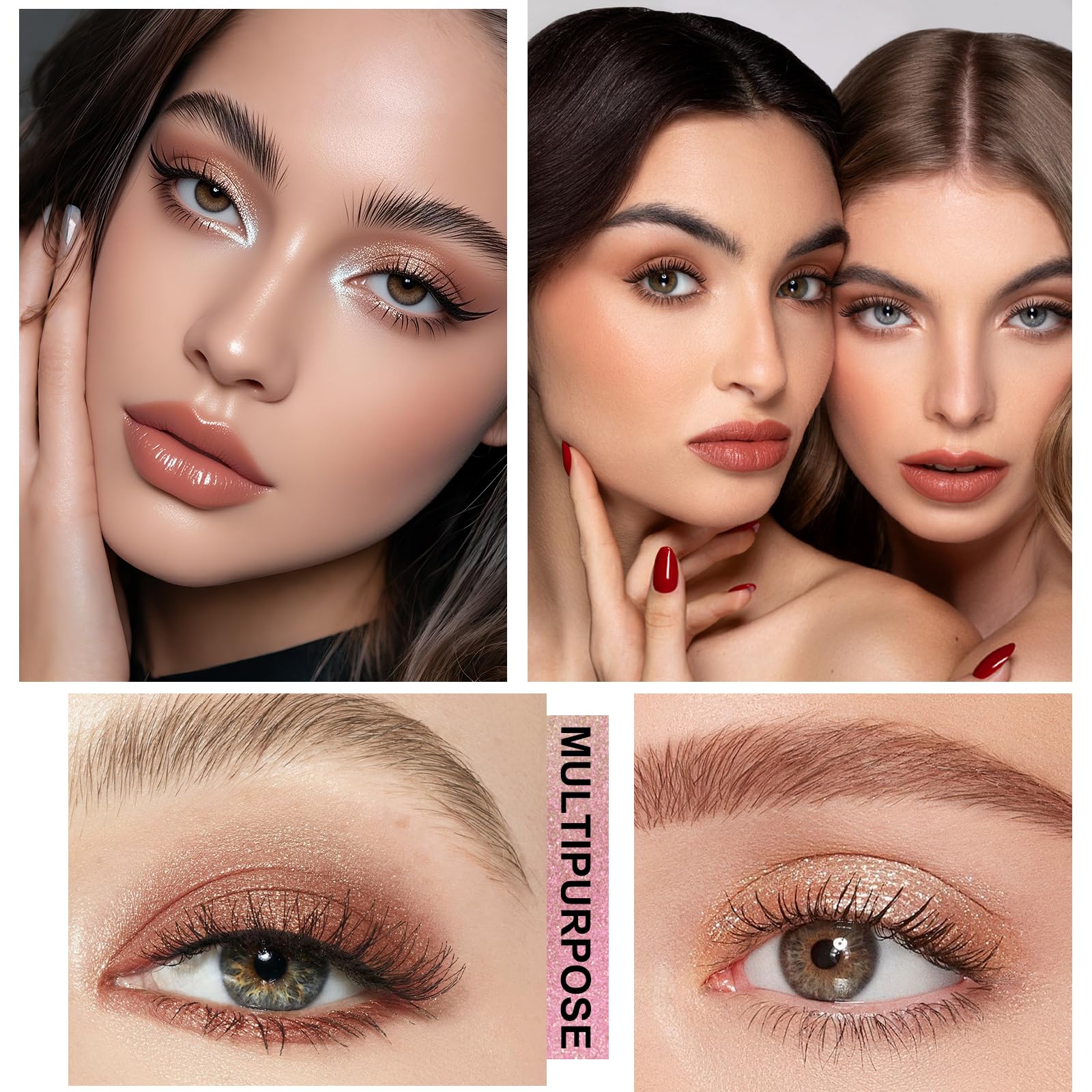 Palette de Fards À Paupières Rose 6 Couleurs, Teintes Pailletées et Mattes Hautement Pigmentées, Paupières Palette Maquillage Yeux Mat Pigmentées, Mini Maquillage pour Looks Quotidiens Eyes (03)