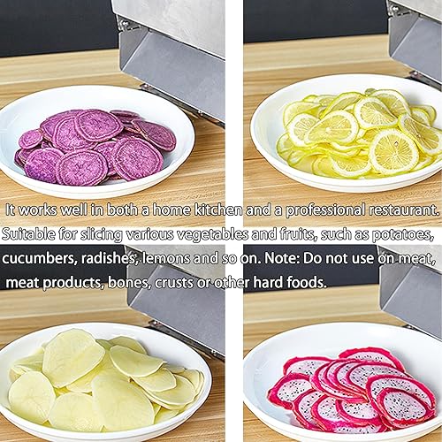 Miniatura 2 de Iproods Electric Vegetable Slicer Machine, Commercial Fruit Slicer Machine, 0-0.35"(0-9mm) Thickness Adjustable Stainless Steel Blade