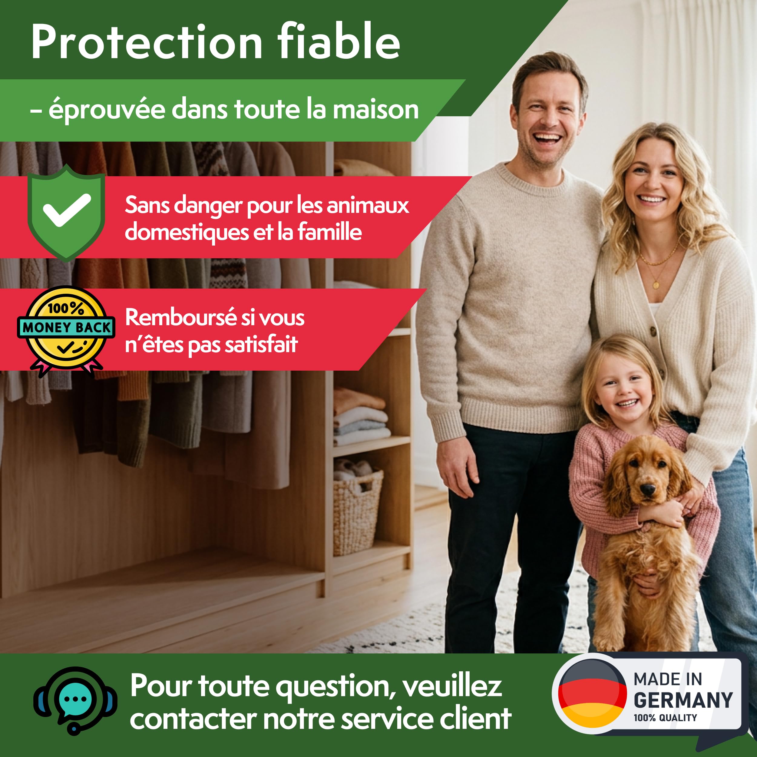 PATTLER Anti Mites Textiles avec Phéromones - 8 Pièces. Protection Anti Mites Vetements pour Armoire Vetement et Penderie, Pièges Adhésifs pour la Détection et Le Contrôle des Mites Textiles.
