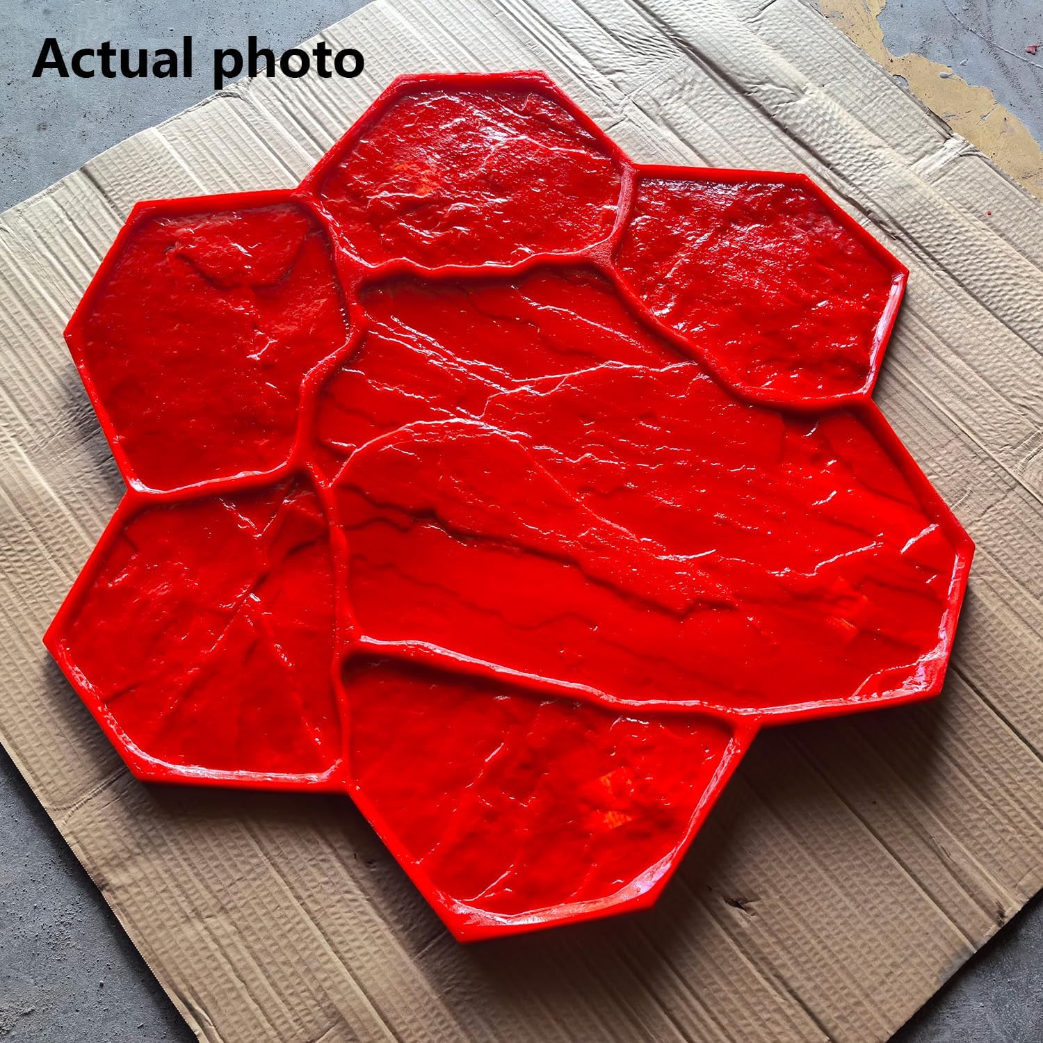 Notched Slate Concrete Stamp | Decorative Tile Pattern Polyurethane Texturing Mats, Realistic Detail, 30"x30" Concrete Stamps Mats Set, Polyurethane Concrete Stamping Mats, Concrete Stamps (Texture C)