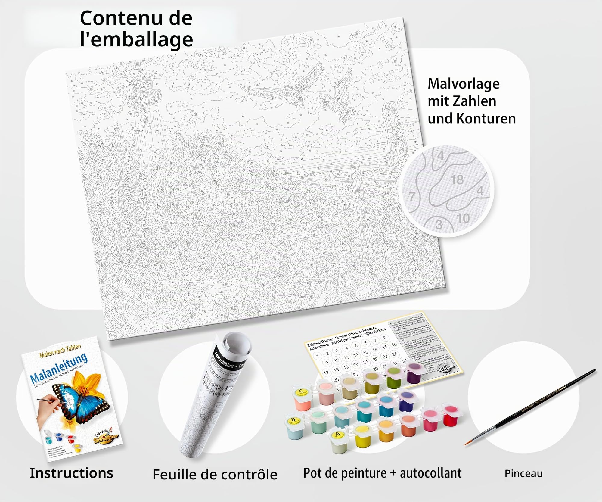 Schipper 609130921 Peinture par numéros - Colibri - Photos de peinture pour adultes avec pinceaux et peintures acryliques - 40 x 50 cm
