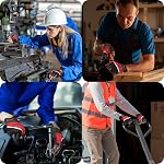 HANDLANDY Fingerless Gants de travail pour les hommes, Gant de travail à moitié doigt Grip d'absorption de choc TPR Gants anticollision pour hommes & Femmes(M)