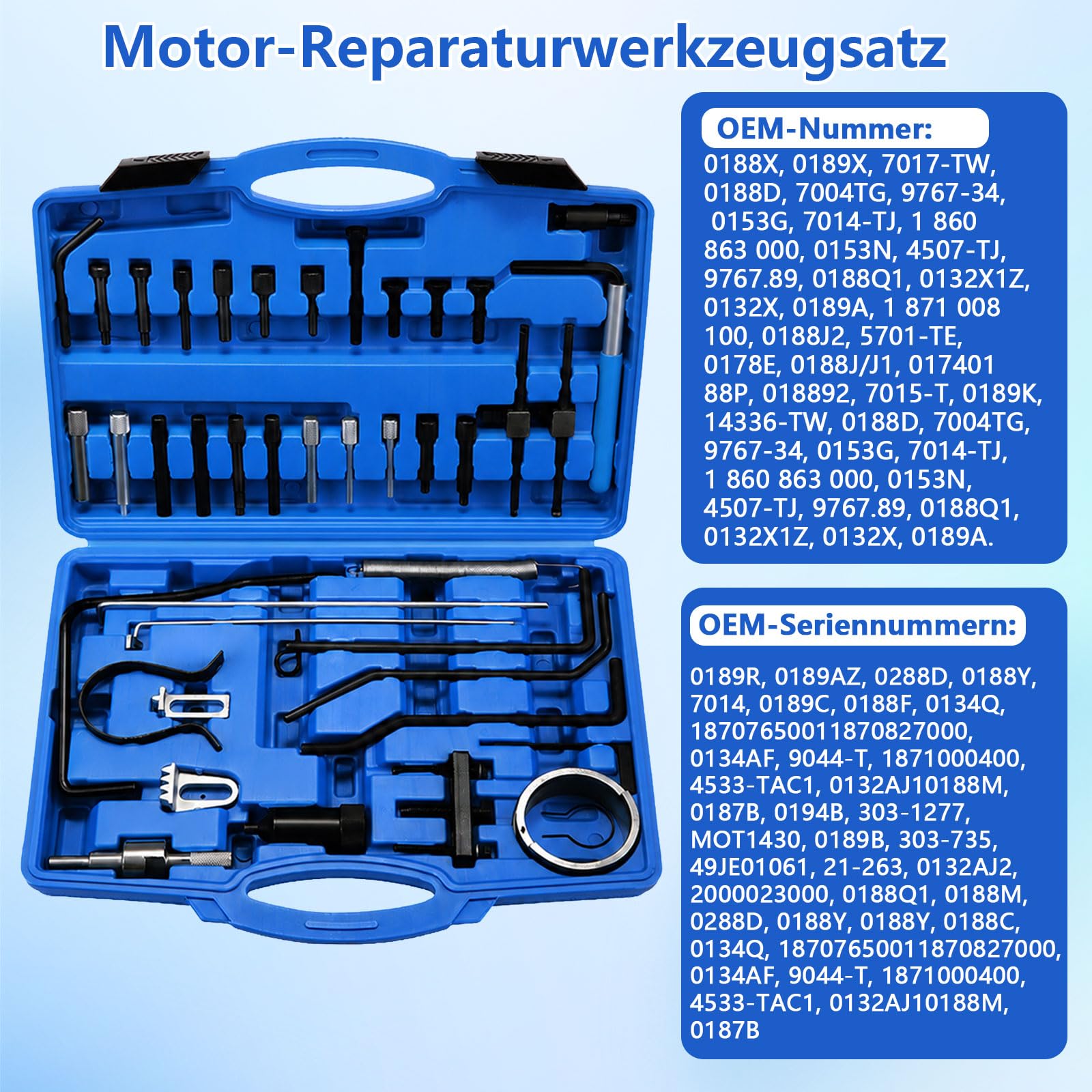 Set di 42 strumenti di regolazione del motore per Citroen | Strumento per cinghia dentata, compatibile con modelli Peugeot, Citroen e PSA, con motori TDI e HDI (diesel e benzina)