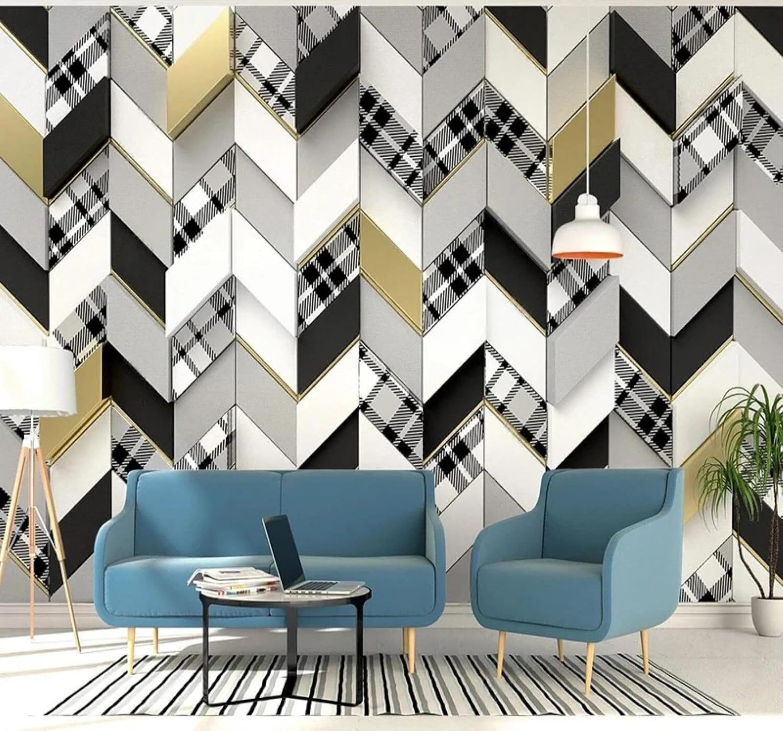 XLMING Abstract Retro Colourful Geometric Individuality 3D Wallpaper Luxury Home Dining Decor Paste Sofa Living Room The Wall for Bedroom Mural-250cm×170cm