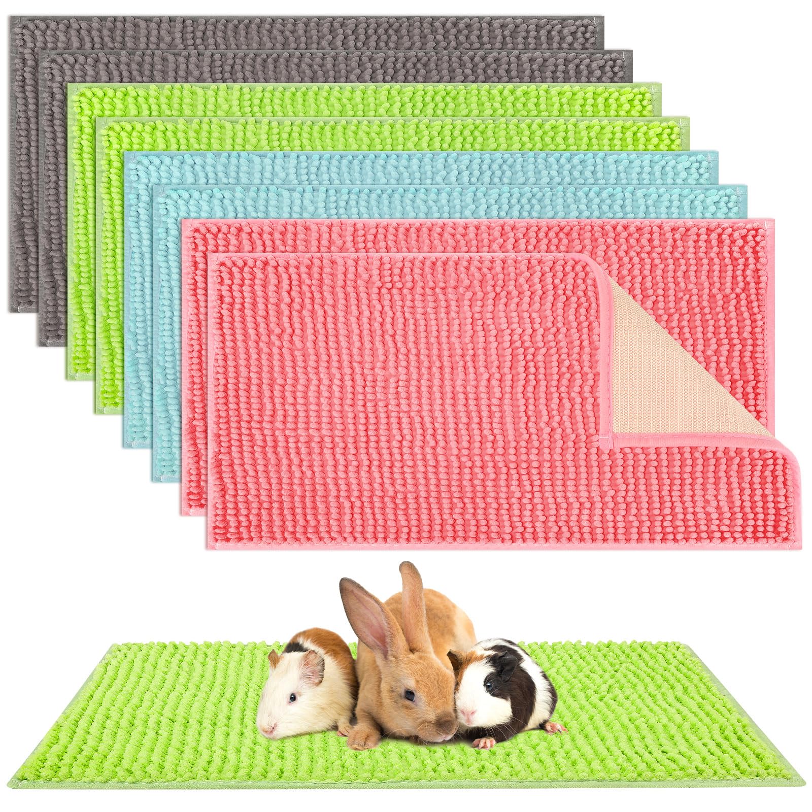 Barydat 8 Pcs Guinea Pig Cage Liner for Guinea Pig Cage Bedding Reusable Rabbit Mat Pad Washable Training Pad Animal Sleeping Bedding Mat
