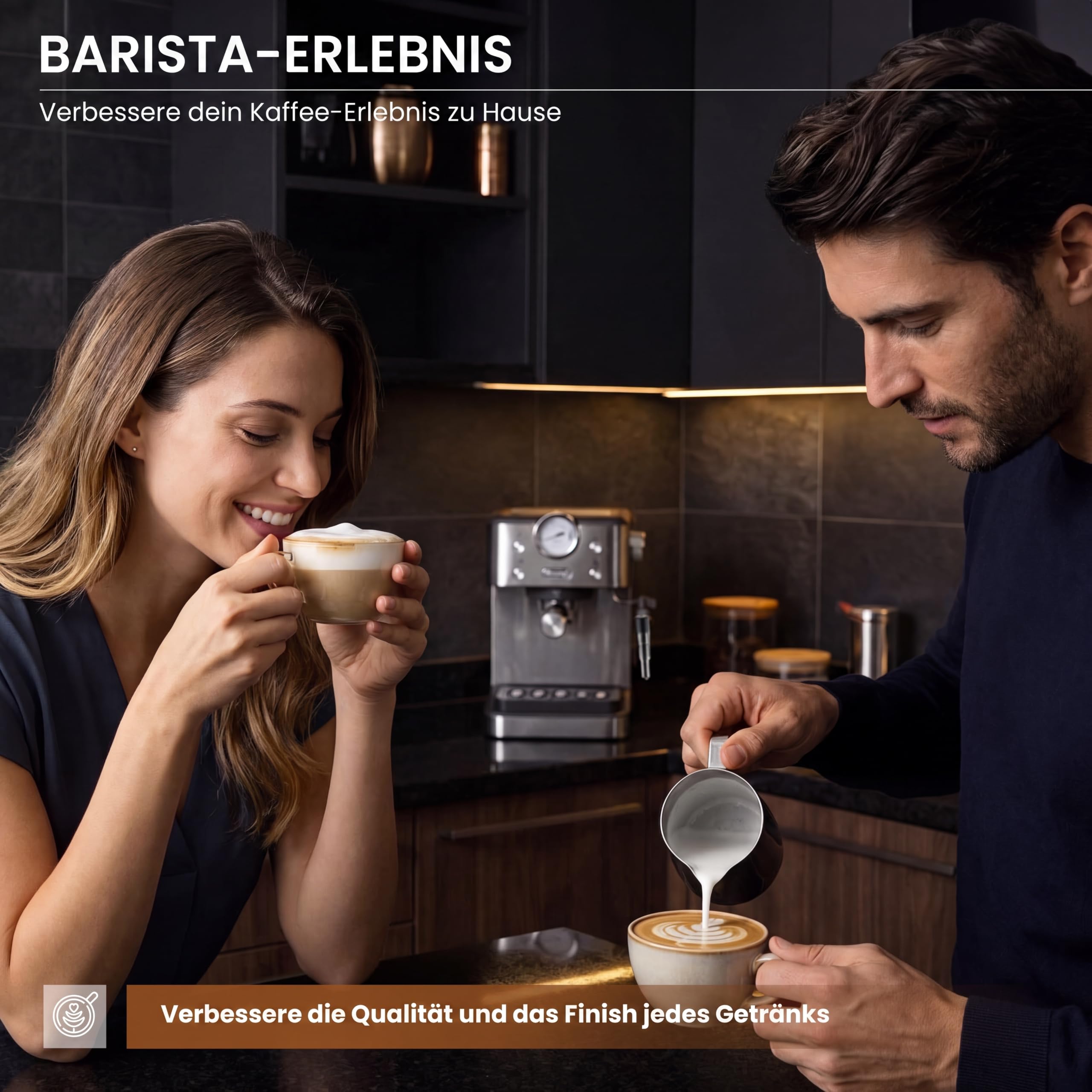 Dampfdüse 1 mm für De'Longhi Dedica EC680 EC685 und EM450.M | Dampfdüse aus Edelstahl für Espressomaschine | Upgrade Latte Art