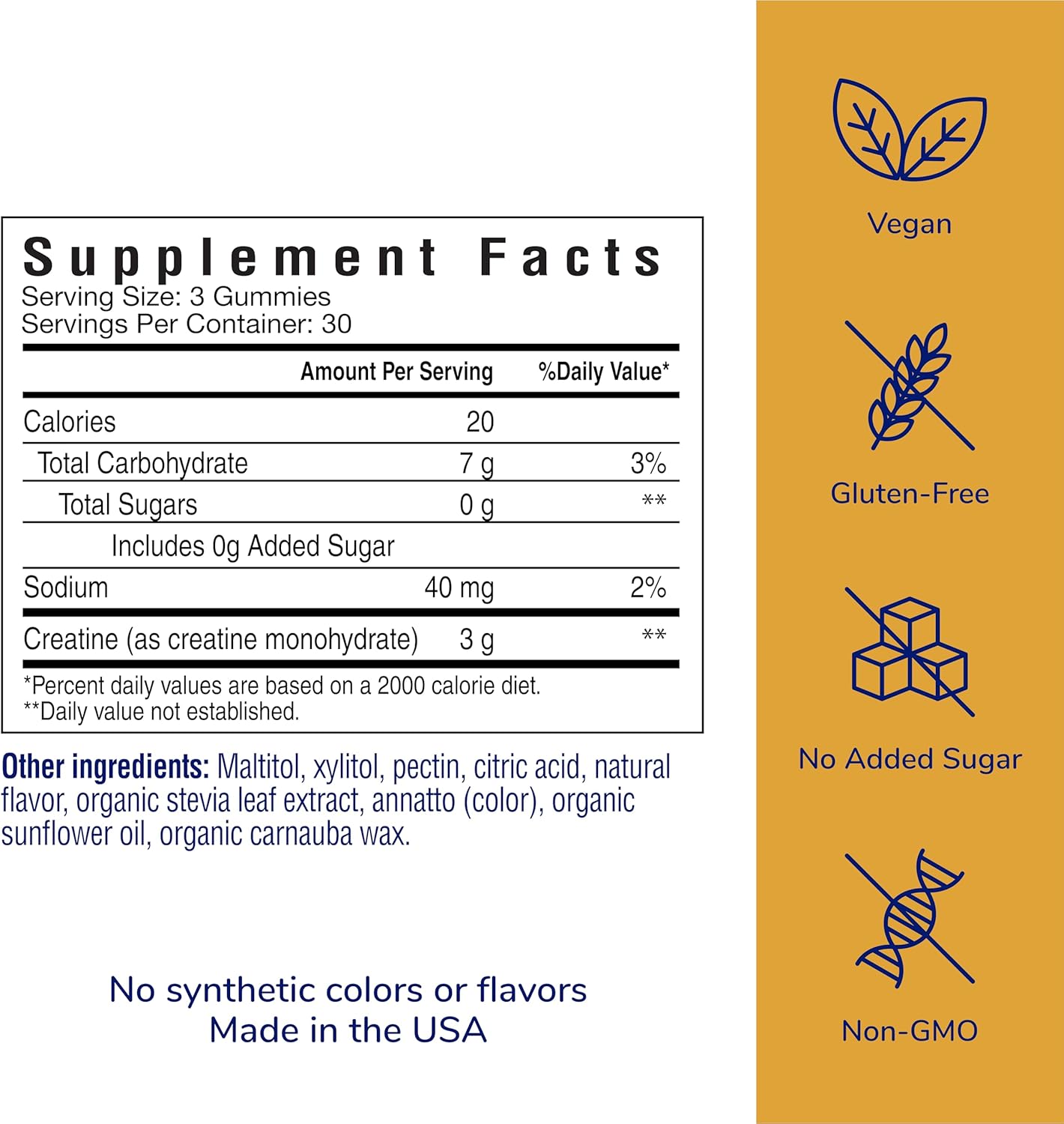 her own Creatine Gummies for Women – 3g Creatine Monohydrate per Serving – Energy, Endurance & Glute Support – Sugar Free, Vegan, Gluten Free, Non-GMO – Tangerine Flavor, 90 Gummies