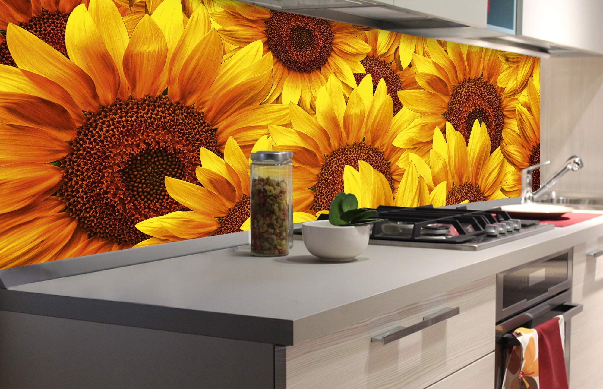 DIMEX Sticker Crédence - Cuisine Sunflowers 350 X 60 Cm | Mur