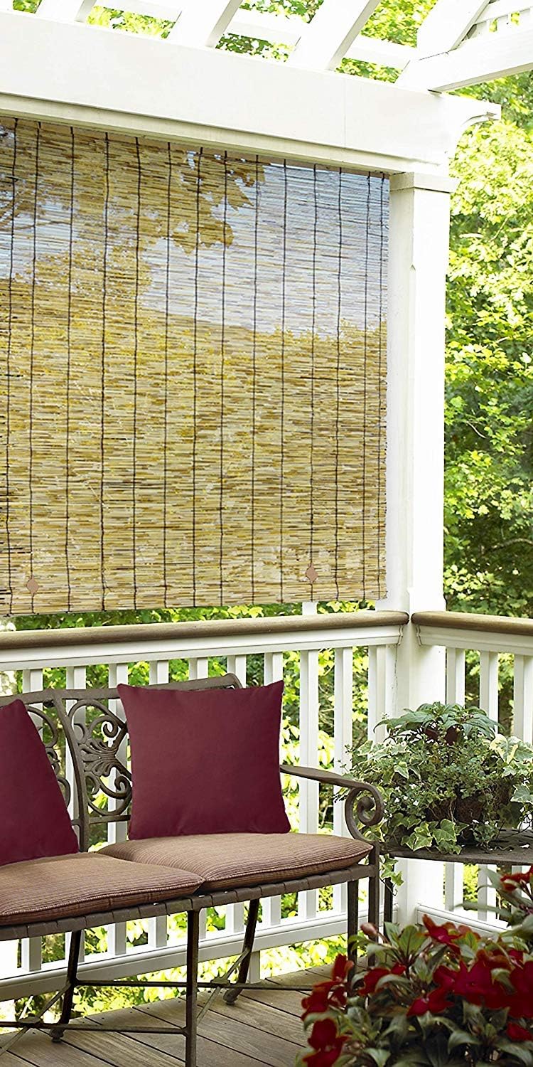 Radiance Cord Free Bamboo Shades - Roll-Up Shades for Porch, Patio  Interior Windows - Bamboo Shades for Indoor  Outdoor - Cocoa - 60 W x 72 L - (3370760E)